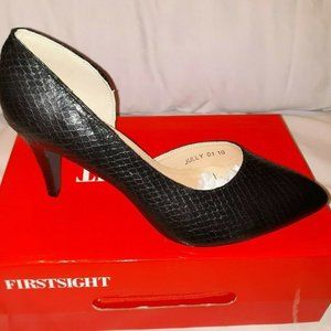 First Sight Black Cutaway Pointed Toe Pumps - Variety of Sizes